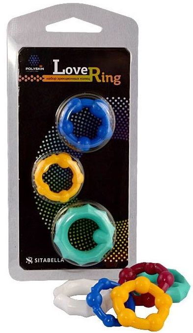 Набор из 3 цветных эрекционных колец Love Ring - Sitabella - в Миассе купить с доставкой