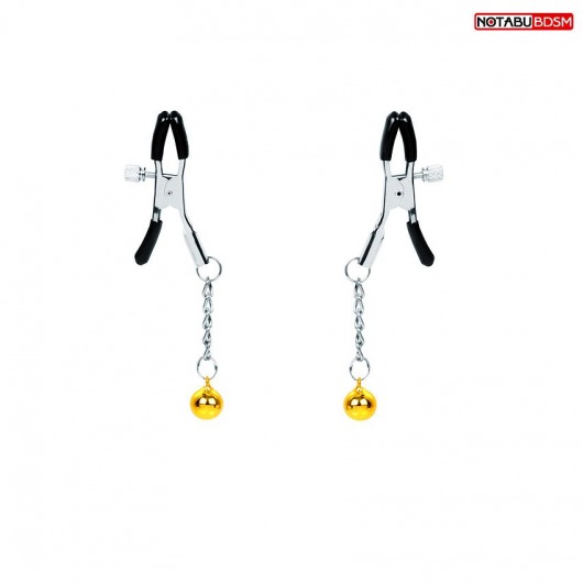 Оригинальные зажимы на соски с желтыми шариками - Notabu - купить с доставкой в Миассе