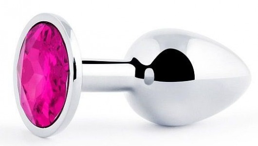 Серебристая анальная пробка с малиновым кристаллом - 7,2 см. - Anal Jewelry Plug - купить с доставкой в Миассе