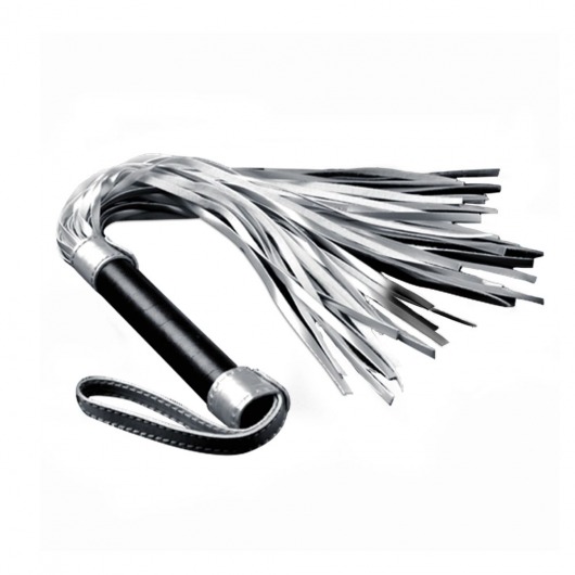 Серебристая плетка Struggle My Flogger с черной ручкой - 45 см. - Lovetoy - купить с доставкой в Миассе