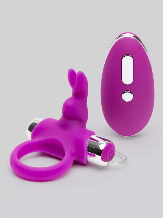Лиловое виброкольцо с пультом ДУ Remote Control Cock Ring - Happy Rabbit - в Миассе купить с доставкой