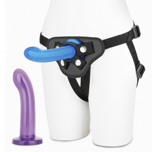 Страпон унисекс Beginners Strap-On с 2 насадками - 15 и 13 см. - Lux Fetish - купить с доставкой в Миассе