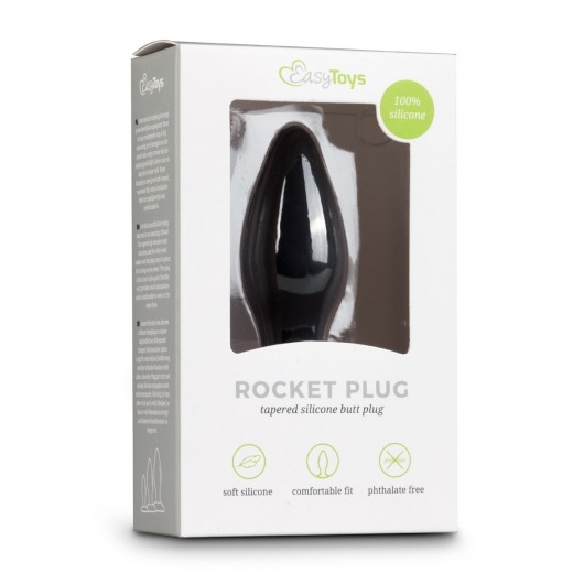 Черный анальный плаг Rocket Plug - 9 см. - Easy toys