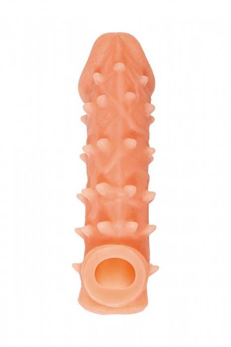 Телесная закрытая насадка с пупырышками Cock Sleeve Size M - 15,6 см. - KOKOS - в Миассе купить с доставкой