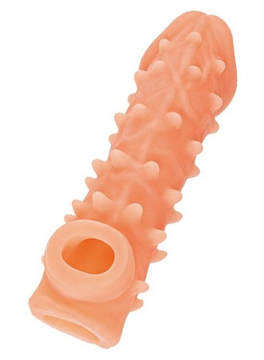 Телесная закрытая насадка с пупырышками Cock Sleeve Size L - 17,6 см. - KOKOS - в Миассе купить с доставкой