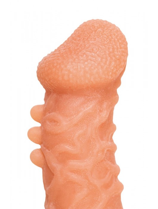 Телесная закрытая насадка с шершавой головкой Cock Sleeve Size S - 13,8 см. - KOKOS - в Миассе купить с доставкой