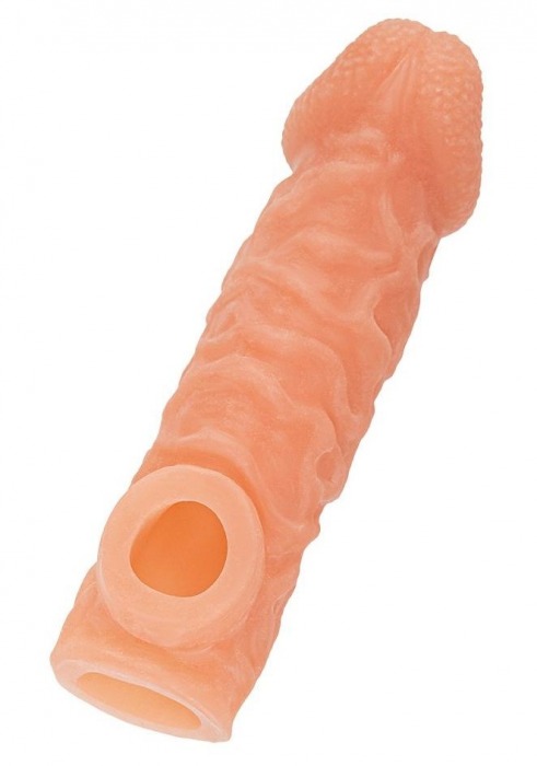 Телесная закрытая насадка с шершавой головкой Cock Sleeve Size M - 15,6 см. - KOKOS - в Миассе купить с доставкой