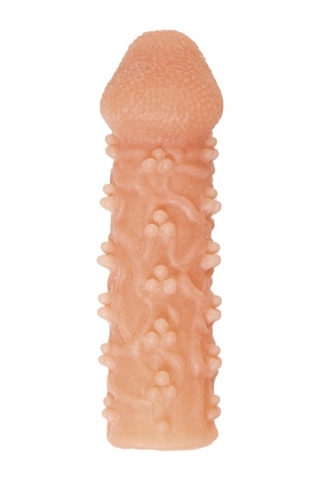 Телесная закрытая насадка с пучками шишечек Cock Sleeve Size M - 15,6 см. - KOKOS - в Миассе купить с доставкой