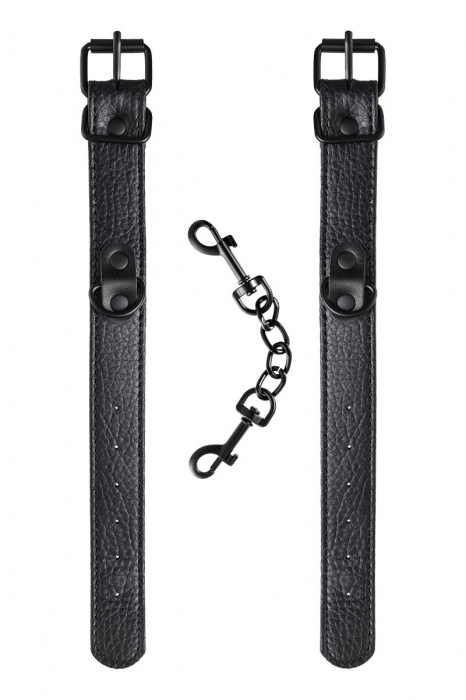 Узкие черные наручники на сцепке - ToyFa - купить с доставкой в Миассе