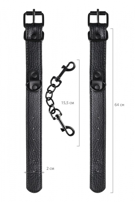 Узкие черные наручники на сцепке - ToyFa - купить с доставкой в Миассе