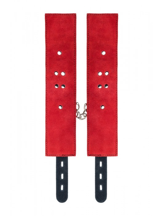 Красно-черные оковы на ноги из кожи - ToyFa - купить с доставкой в Миассе