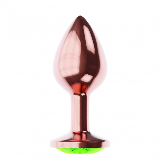 Пробка цвета розового золота с лаймовым кристаллом Diamond Emerald Shine S - 7,2 см. - Lola Games - купить с доставкой в Миассе