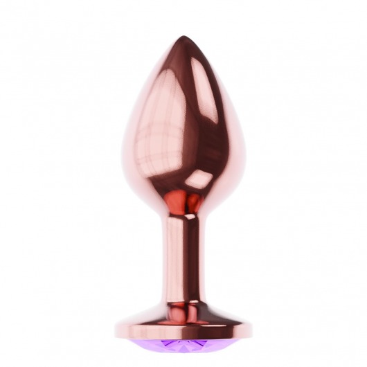 Пробка цвета розового золота с фиолетовым кристаллом Diamond Amethyst Shine L - 8,3 см. - Lola Games - купить с доставкой в Миассе