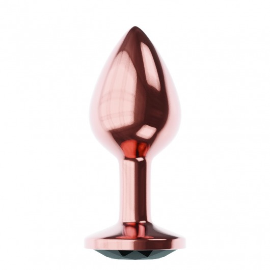 Пробка цвета розового золота с черным кристаллом Diamond Jet Shine L - 8,3 см. - Lola Games - купить с доставкой в Миассе