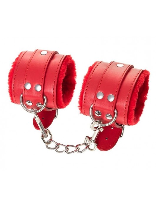 Красные наручники Anonymo из искусственной кожи - ToyFa - купить с доставкой в Миассе