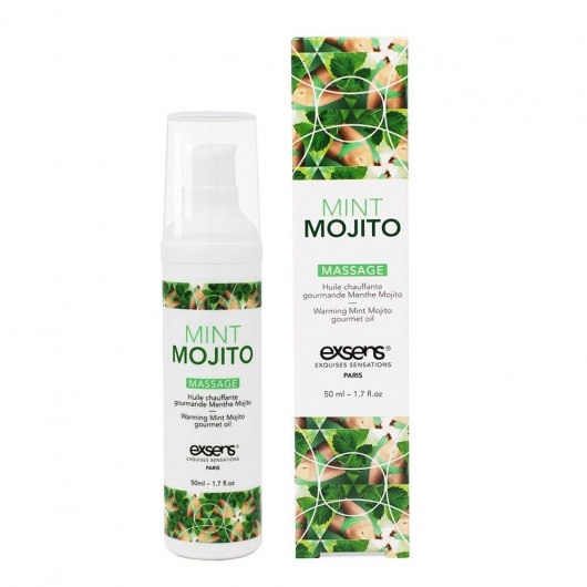 Разогревающее массажное масло с ароматом мохито Gourmet Mint Mojito - 50 мл. - Exsens - купить с доставкой в Миассе
