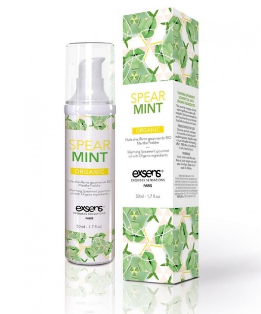 Разогревающее массажное масло Gourmet Spearmint Organic с органическими ингредиентами - 50 мл. - Exsens - купить с доставкой в Миассе