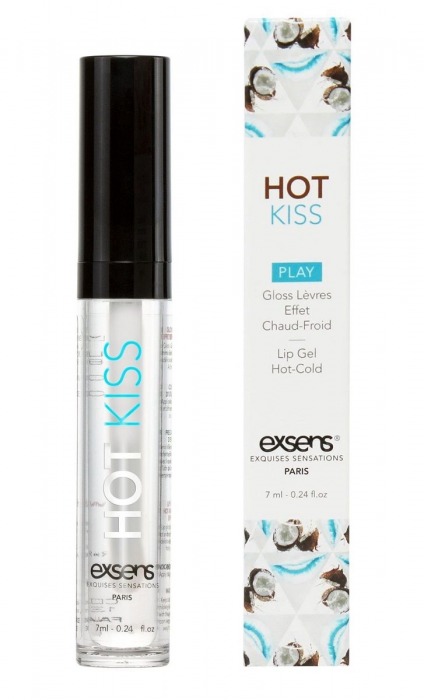 Блеск для губ Hot Kiss Coconut с ароматом кокоса - 7 мл. - Exsens - купить с доставкой в Миассе