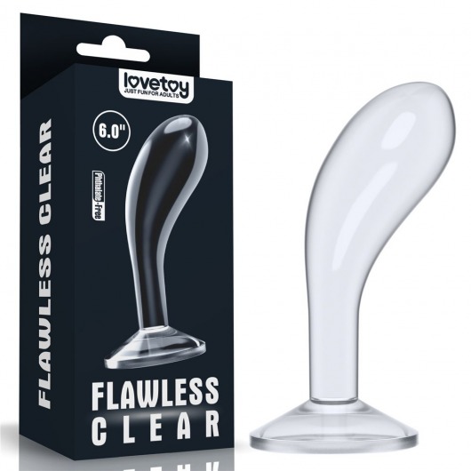 Прозрачный стимулятор простаты Flawless Clear Prostate Plug - 15 см. - Lovetoy - в Миассе купить с доставкой