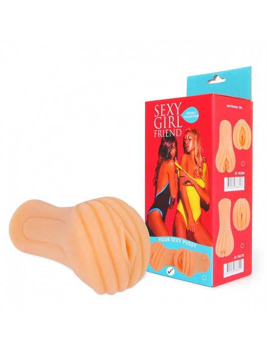 Телесный мастурбатор-вагина с рельефным тоннелем - Bior toys - в Миассе купить с доставкой