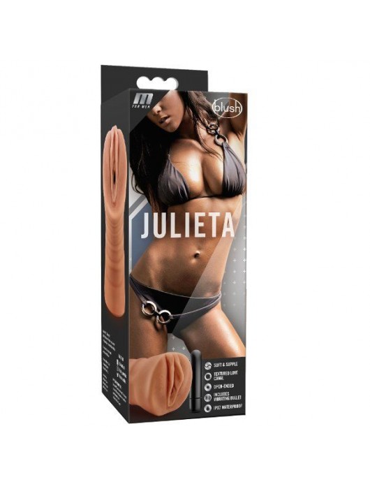 Мастурбатор-вагина цвета карамели Julieta с вибрацией - Blush Novelties - в Миассе купить с доставкой