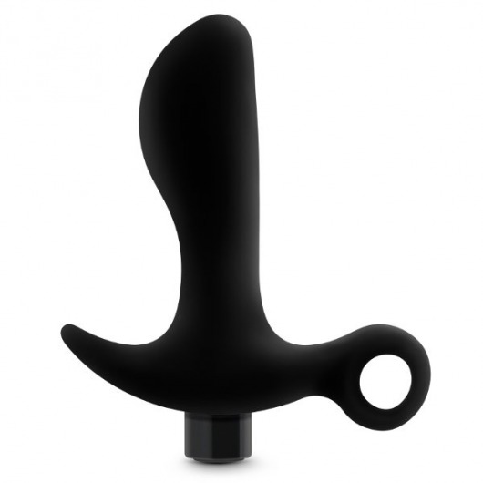 Черный анальный вибратор Silicone Vibrating Prostate Massager 01 - 10,8 см. - Blush Novelties - в Миассе купить с доставкой