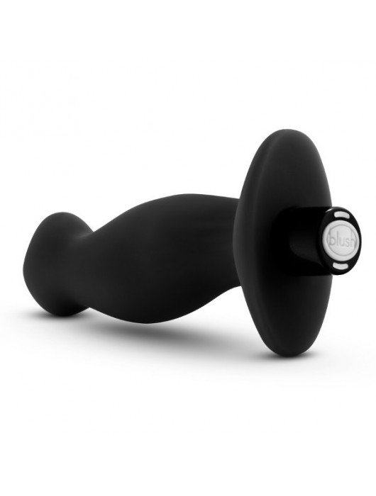 Черный анальный вибромассажёр Silicone Vibrating Prostate Massager 02 - 10,8 см. - Blush Novelties - в Миассе купить с доставкой