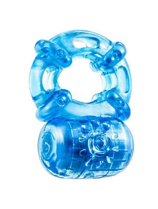 Голубое эрекционное виброкольцо Reusable 5 Function Cock Ring - Blush Novelties - в Миассе купить с доставкой