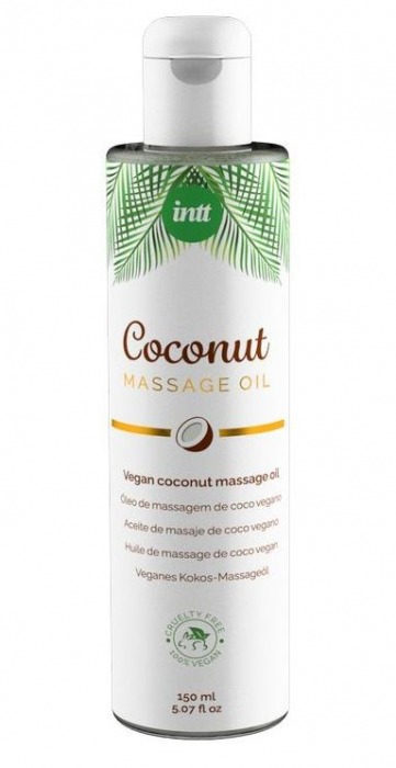 Массажное масло Vegan Coconut - 150 мл. - INTT - купить с доставкой в Миассе