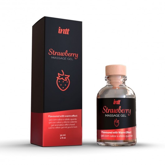 Массажный гель с ароматом клубники Strawberry - 30 мл. - INTT - купить с доставкой в Миассе