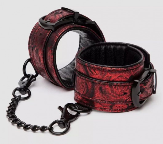 Красно-черные наручники Reversible Faux Leather Wrist Cuffs - Fifty Shades of Grey - купить с доставкой в Миассе