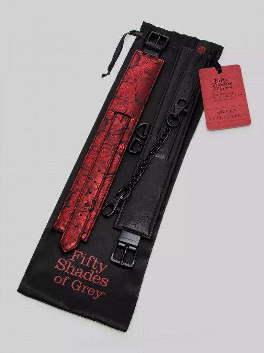 Красно-черные оковы Reversible Faux Leather Ankle Cuffs - Fifty Shades of Grey - купить с доставкой в Миассе