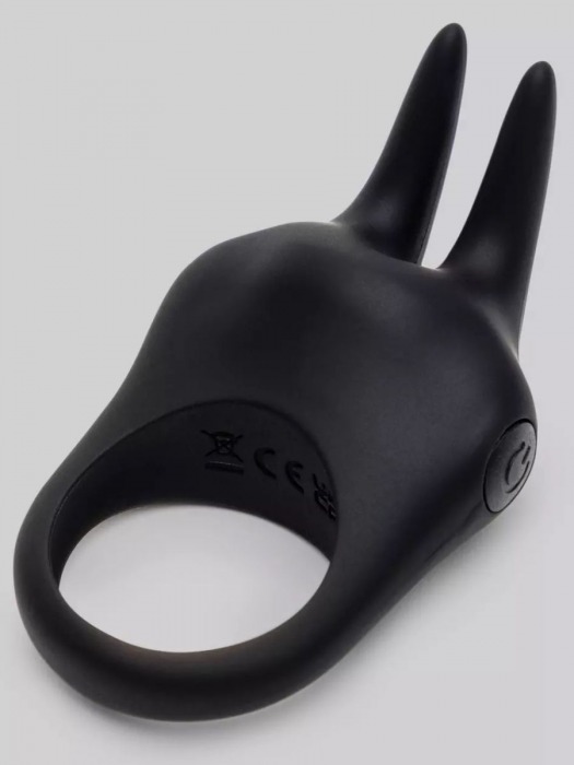 Черное эрекционное виброкольцо Sensation Rechargeable Vibrating Rabbit Love Ring - Fifty Shades of Grey - в Миассе купить с доставкой