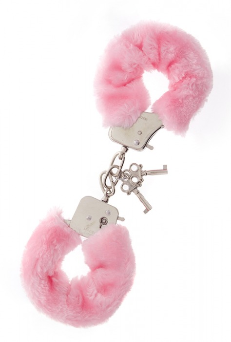 Металлические наручники с розовой меховой опушкой METAL HANDCUFF WITH PLUSH PINK - Dream Toys - купить с доставкой в Миассе