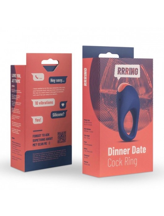 Синее эрекционное кольцо RRRING Dinner Date Cock Ring - FeelzToys - в Миассе купить с доставкой