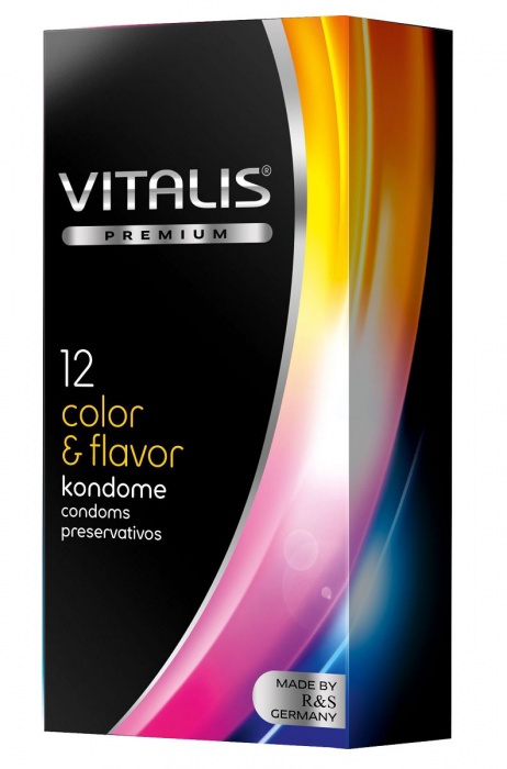 Цветные ароматизированные презервативы VITALIS PREMIUM color   flavor - 12 шт. - Vitalis - купить с доставкой в Миассе