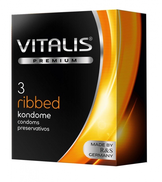 Ребристые презервативы VITALIS PREMIUM ribbed - 3 шт. - Vitalis - купить с доставкой в Миассе