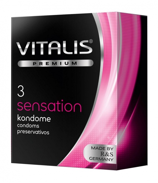 Презервативы с пупырышками и кольцами VITALIS PREMIUM sensation - 3 шт. - Vitalis - купить с доставкой в Миассе