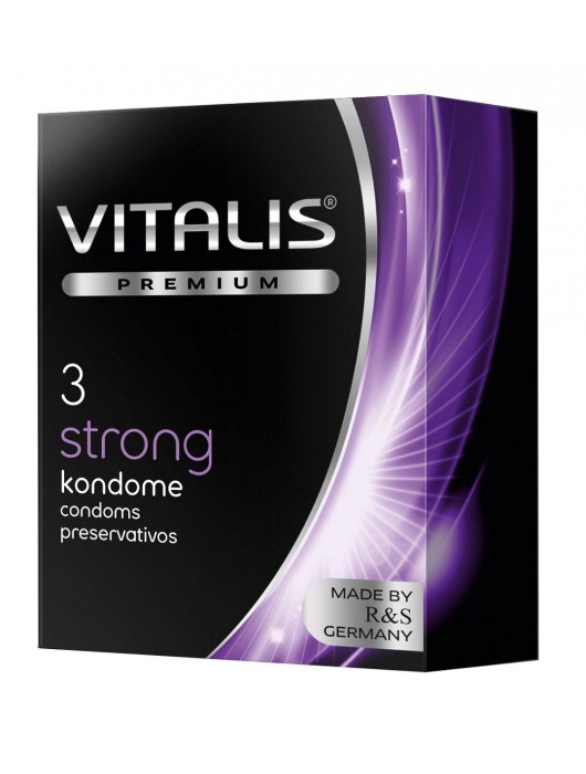 Презервативы с утолщенной стенкой VITALIS PREMIUM strong - 3 шт. - Vitalis - купить с доставкой в Миассе