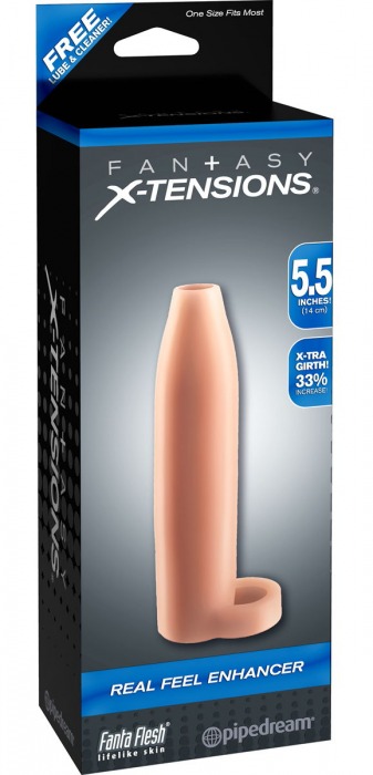 Насадка-расширитель с кольцом для подхвата мошонки Real Feel Enhancer - 14 см. - Pipedream - в Миассе купить с доставкой