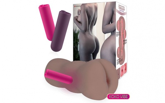 Коричневый вибромастурбатор-анус TONGGGO-Black Angel Auto - KOKOS - в Миассе купить с доставкой