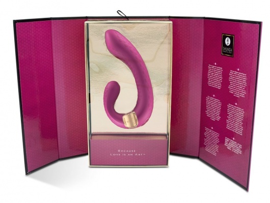 Малиновый гибкий вибростимулятор MIYO с двумя моторами - 18,5 см. - Shunga