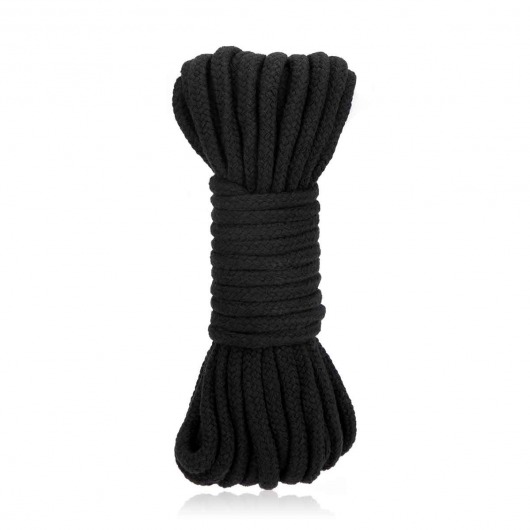 Черная хлопковая веревка для связывания Bondage Rope - 10 м. - Lux Fetish - купить с доставкой в Миассе