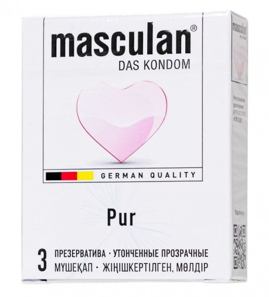 Супертонкие презервативы Masculan Pur - 3 шт. - Masculan - купить с доставкой в Миассе