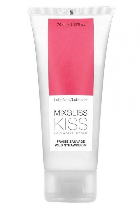 Смазка на водной основе Mixgliss Kiss с ароматом земляники - 70 мл. - Mixgliss - купить с доставкой в Миассе