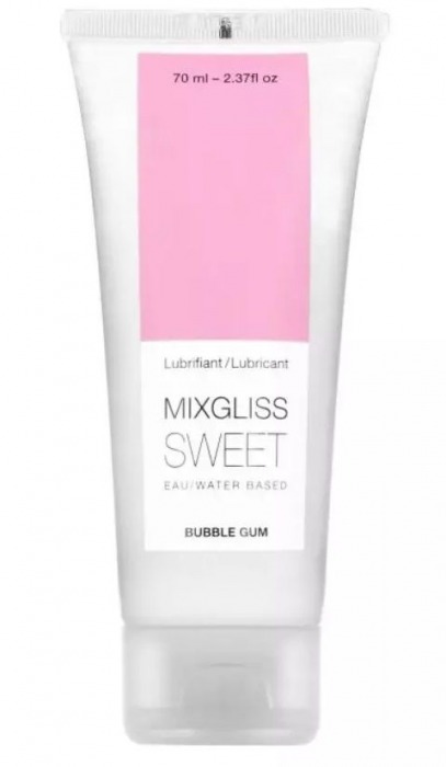 Смазка на водной основе Mixgliss Sweet с ароматом бабл-гам - 70 мл. - Mixgliss - купить с доставкой в Миассе