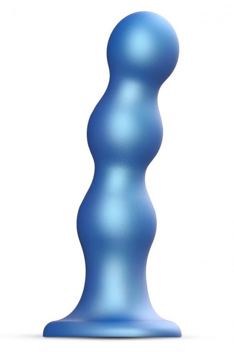 Голубая насадка Strap-On-Me Dildo Plug Balls size S - Strap-on-me - купить с доставкой в Миассе