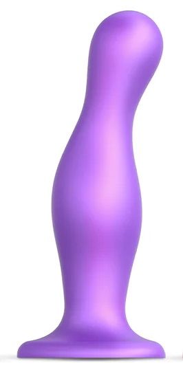 Фиолетовая насадка Strap-On-Me Dildo Plug Curvy size L - Strap-on-me - купить с доставкой в Миассе