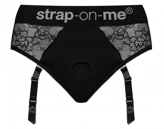 Черные трусики для насадок Diva Lingerie Harness - size L - Strap-on-me - купить с доставкой в Миассе