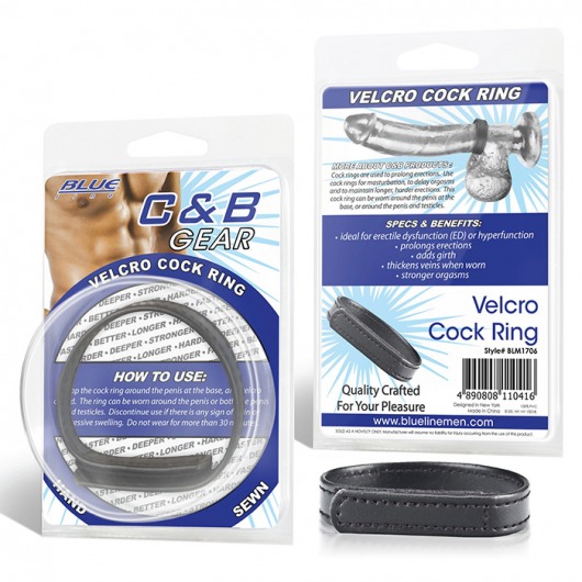 Кольцо на пенис из искусственной кожи на липучке VELCRO COCK RING - 5 см. - BlueLine - в Миассе купить с доставкой